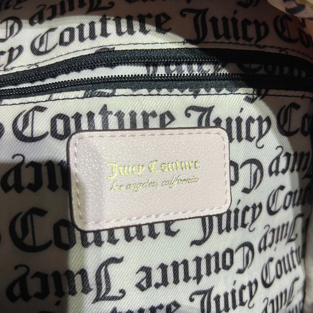 Juicy Couture Mini Backpack Womens Small Pink Embossed Logo Faux Leather Y2K Bag